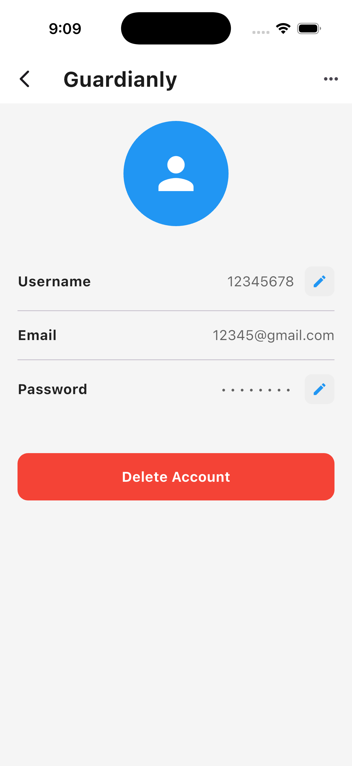 Guardianly Account Settings