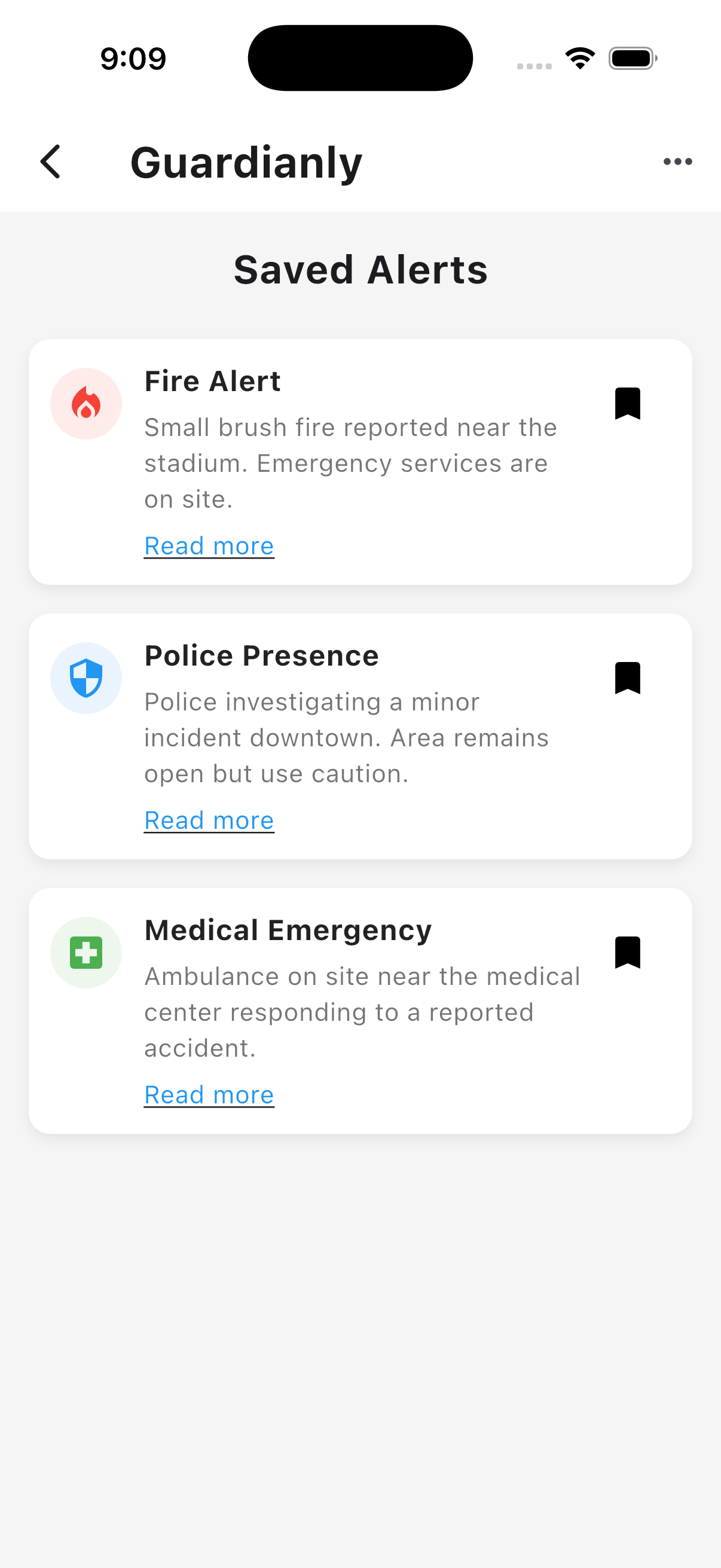 Guardianly Saved Alerts