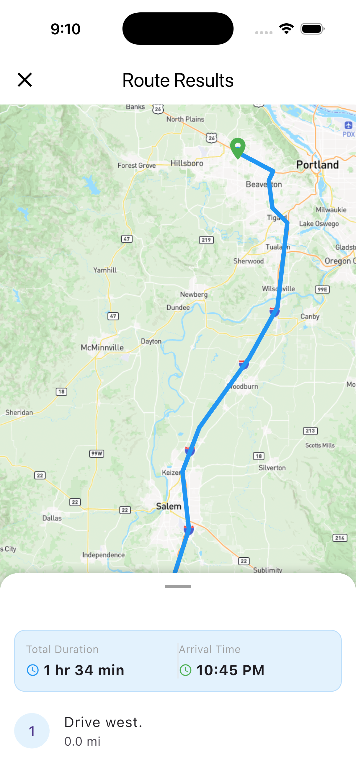 Guardianly Route Results Map