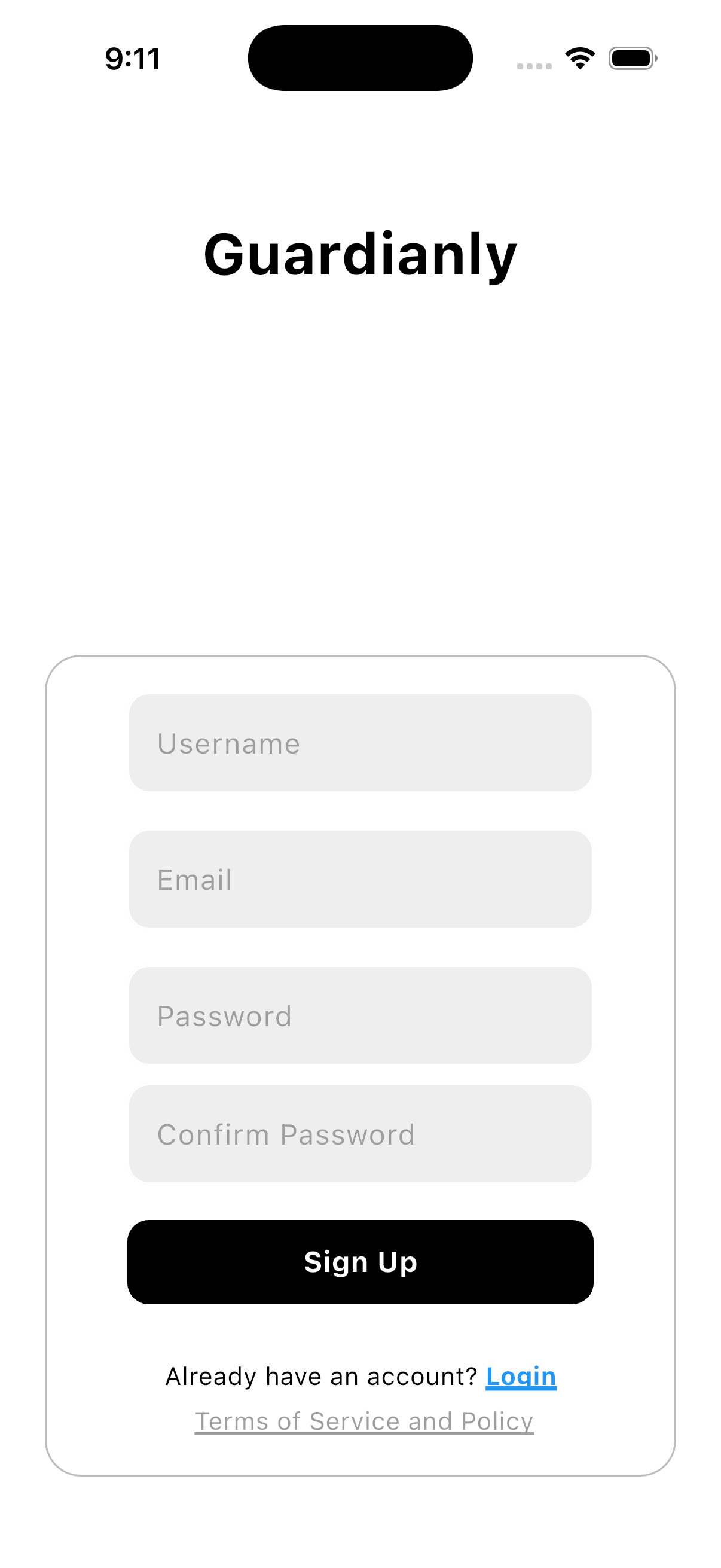 Guardianly Sign Up